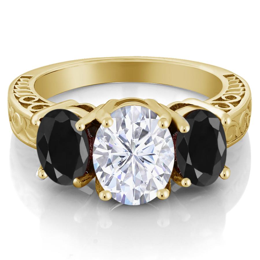 指輪 レディース リング モアサナイト イエローゴールド 加工 プレゼント 女性 ブランド モアサナイト 10カラット Gem Stone King 7mm