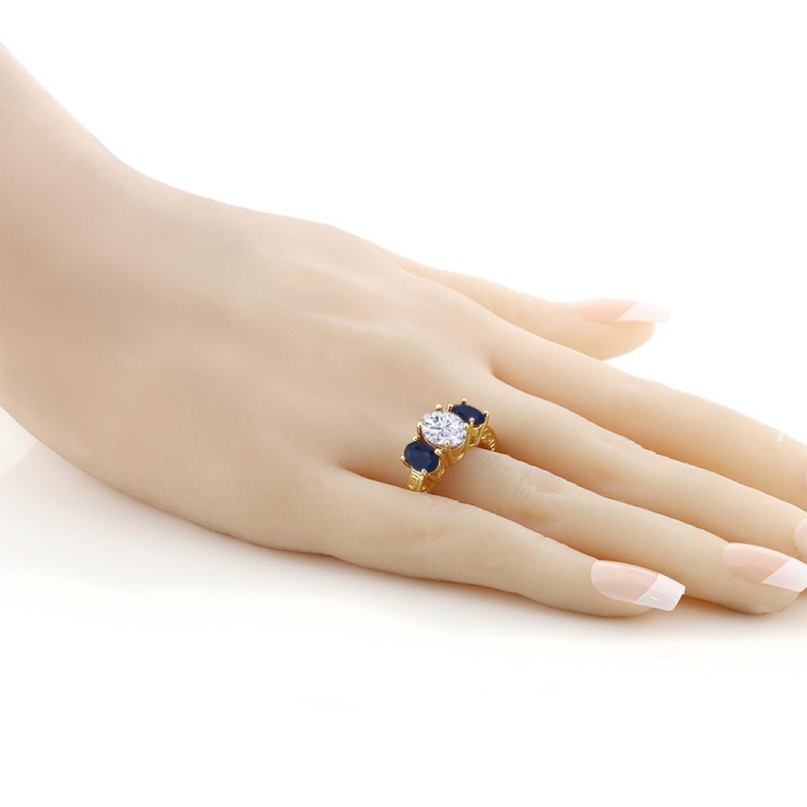 指輪 レディース リング モアサナイト イエローゴールド 加工 プレゼント 女性 ブランド モアサナイト 10カラット Gem Stone King 7mm