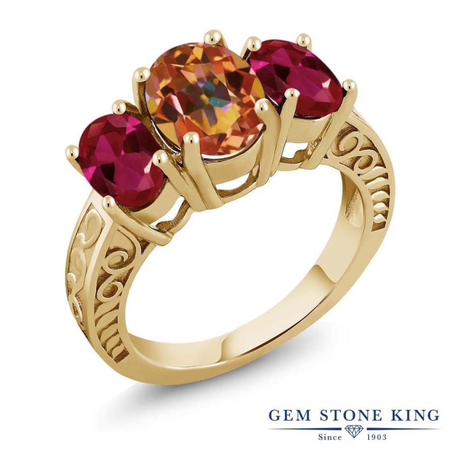 天然 ミスティック トパーズ リング レディース 指輪 イエローゴールド 加工 天然石 お守り ブランド