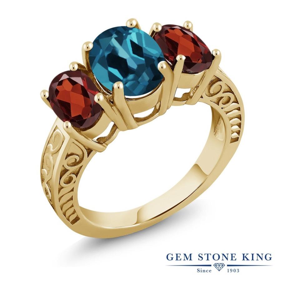 天然 ロンドンブルートパーズ リング レディース 指輪 イエローゴールド 加工 天然石 11月 誕生石 お守り 誕生日プレゼント 女性 ブランド