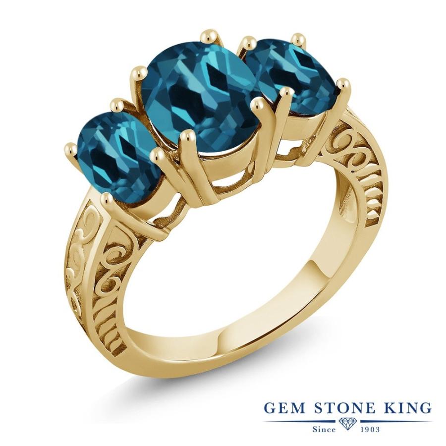 天然 ロンドンブルートパーズ リング レディース 指輪 イエローゴールド 加工 天然石 11月 誕生石 お守り 誕生日プレゼント 女性 ブランド