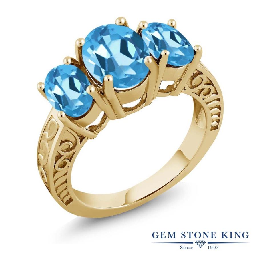 天然 スイスブルートパーズ リング レディース 指輪 イエローゴールド 加工 天然石 11月 誕生石 お守り 誕生日プレゼント 女性 ブランド