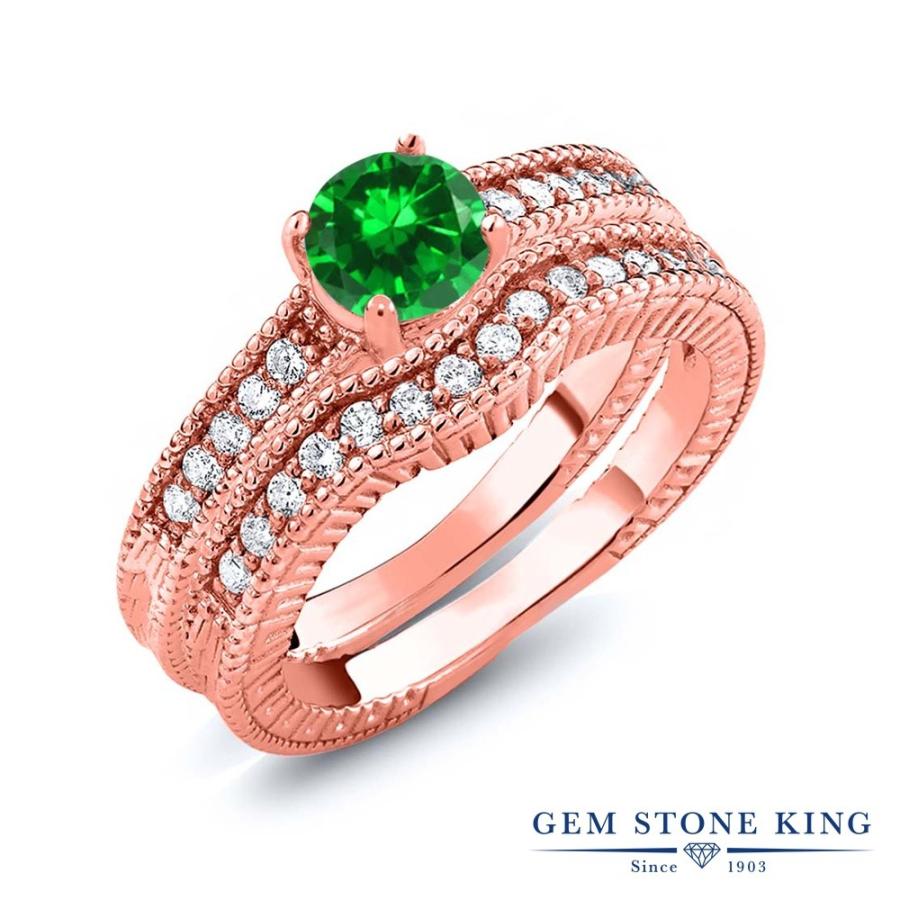 ナノ エメラルド リング レディース 指輪 ピンクゴールド 加工 ブランド