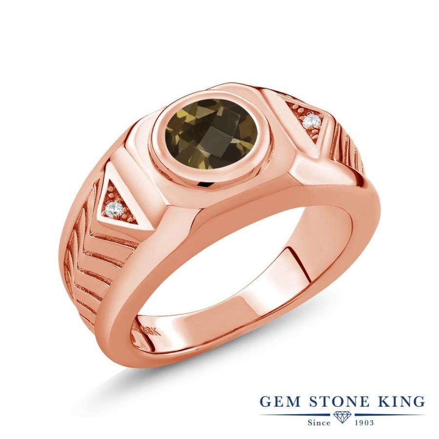 天然 スモーキークォーツ リング レディース 指輪 ピンクゴールド 加工 天然石 お守り ブランド