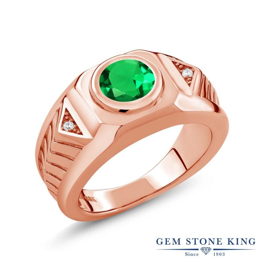 ナノ エメラルド リング レディース 指輪 ピンクゴールド 加工 ブランド