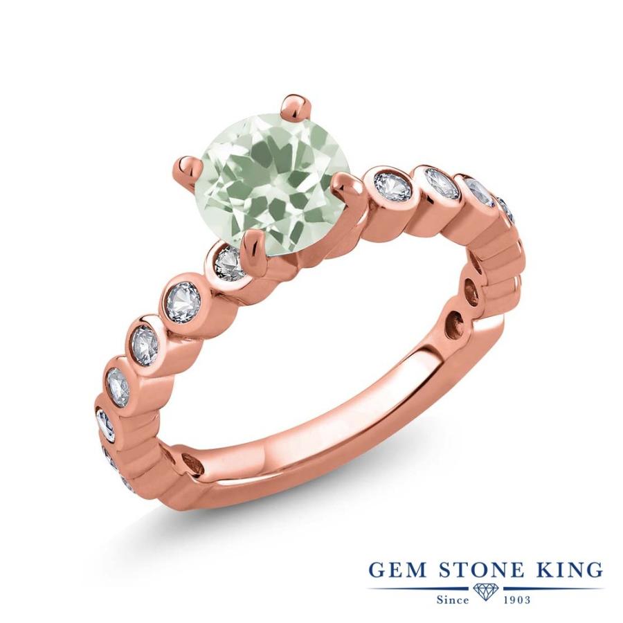 天然 プラジオライト リング レディース 指輪 グリーンアメジスト ピンクゴールド 加工 天然石 2月 誕生石 お守り 誕生日プレゼント 女性 ブランド