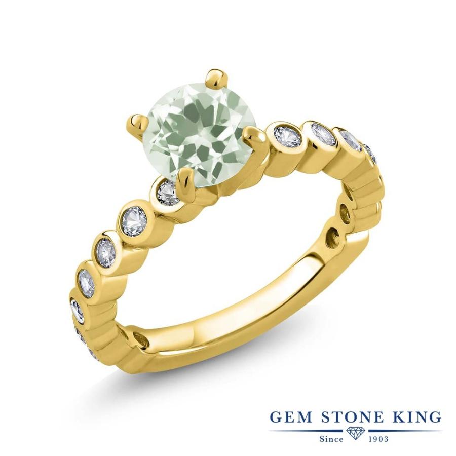 天然 プラジオライト リング レディース 指輪 グリーンアメジスト イエローゴールド 加工 天然石 2月 誕生石 お守り 誕生日プレゼント 女性 ブランド