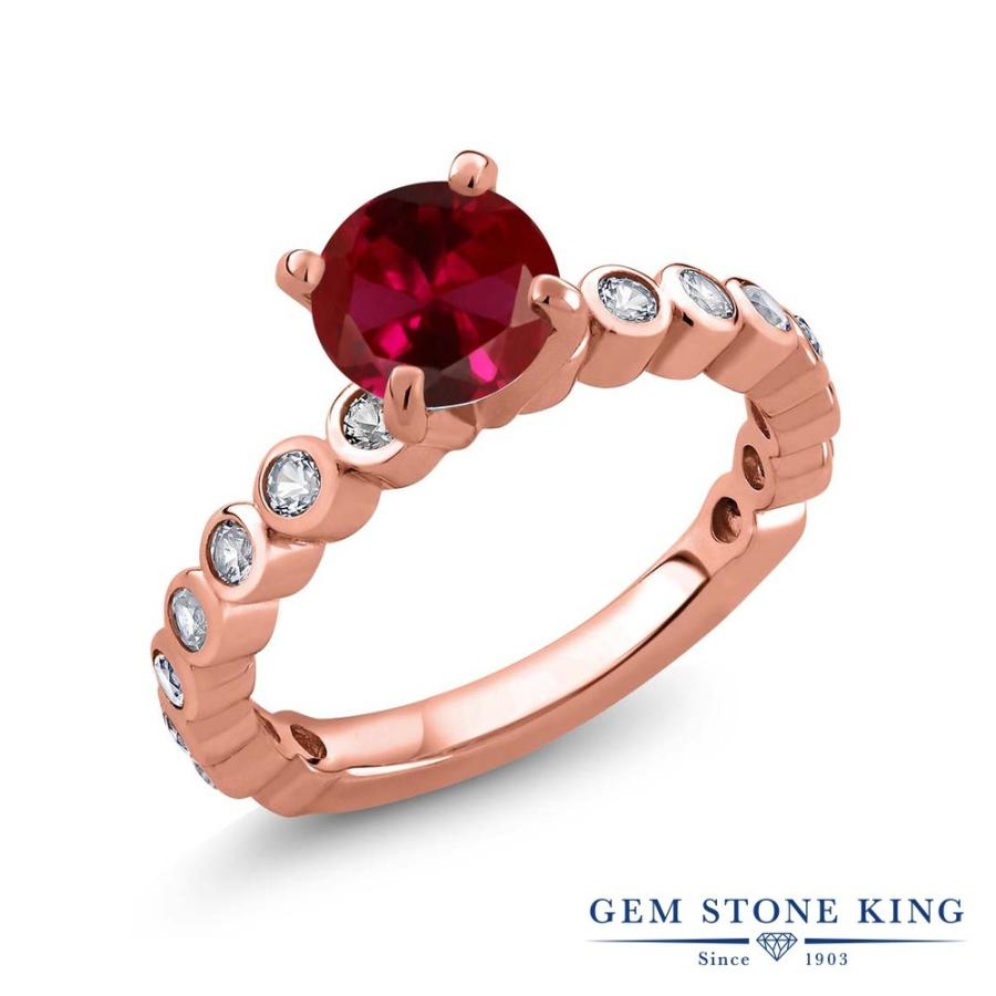 シンセティック ルビー リング レディース 指輪 ピンクゴールド 加工 7月 誕生石 お守り 誕生日プレゼント 女性 ブランド