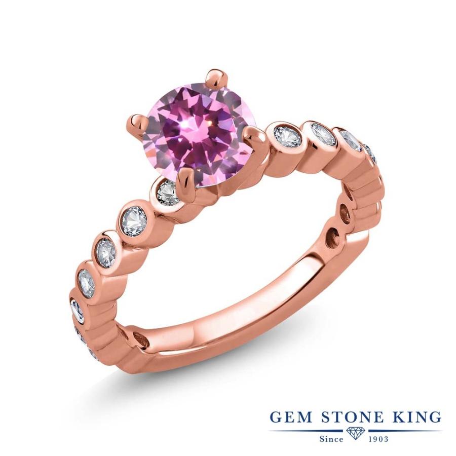 ピンク ジルコニア リング レディース 指輪 ピンクゴールド 加工 CZ プレゼント 女性 ブランド