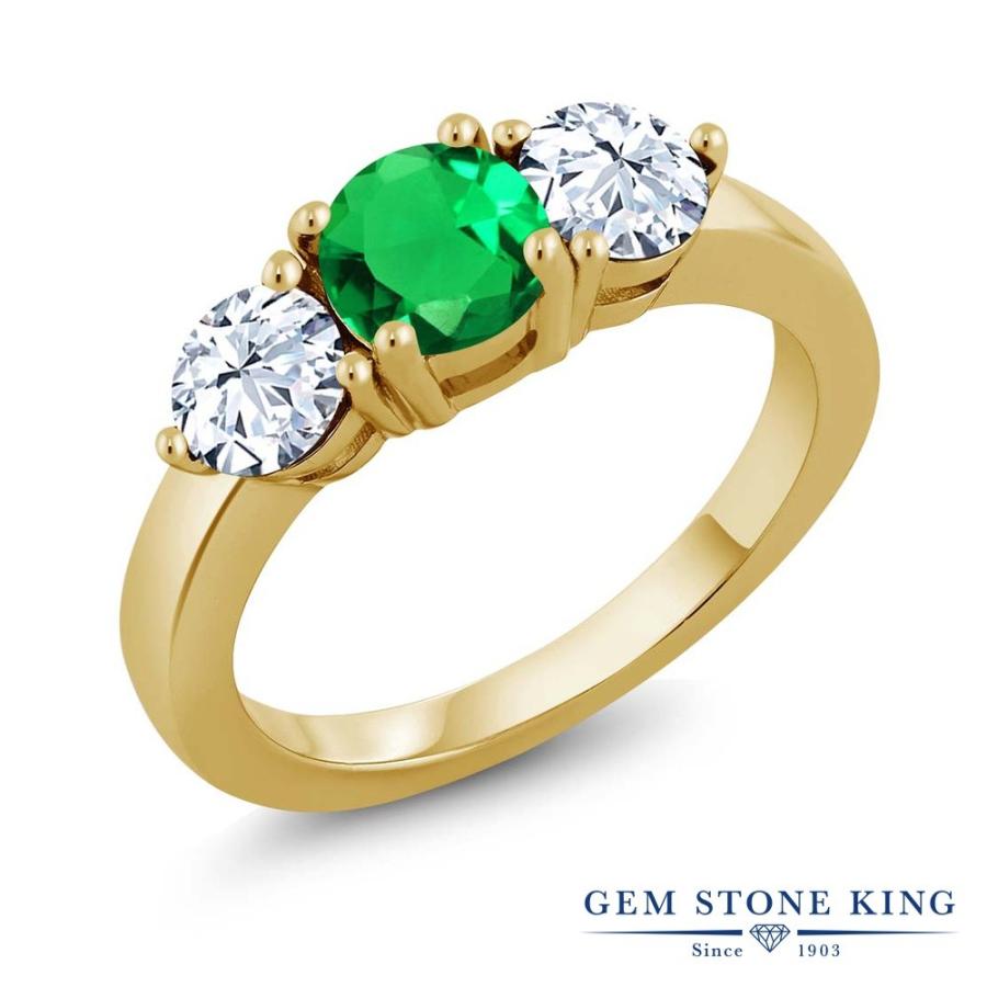 ナノ エメラルド リング レディース 指輪 イエローゴールド 加工 ブランド