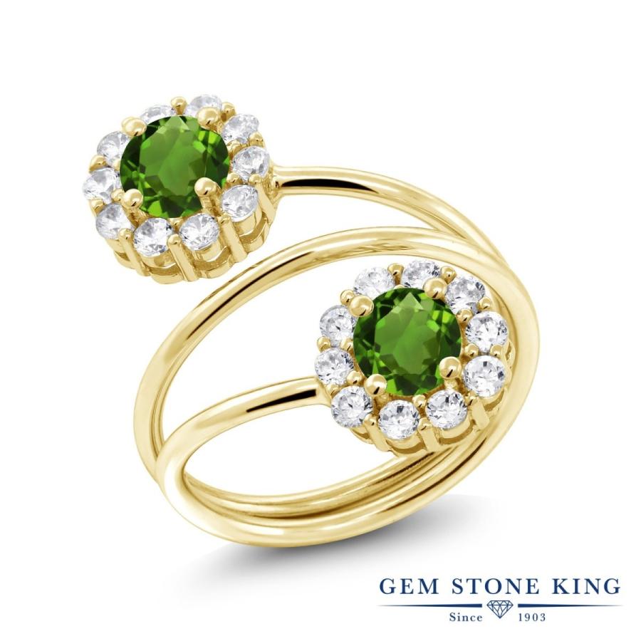 天然 クロムダイオプサイド リング レディース 指輪 イエローゴールド 加工 天然石 お守り ブランド