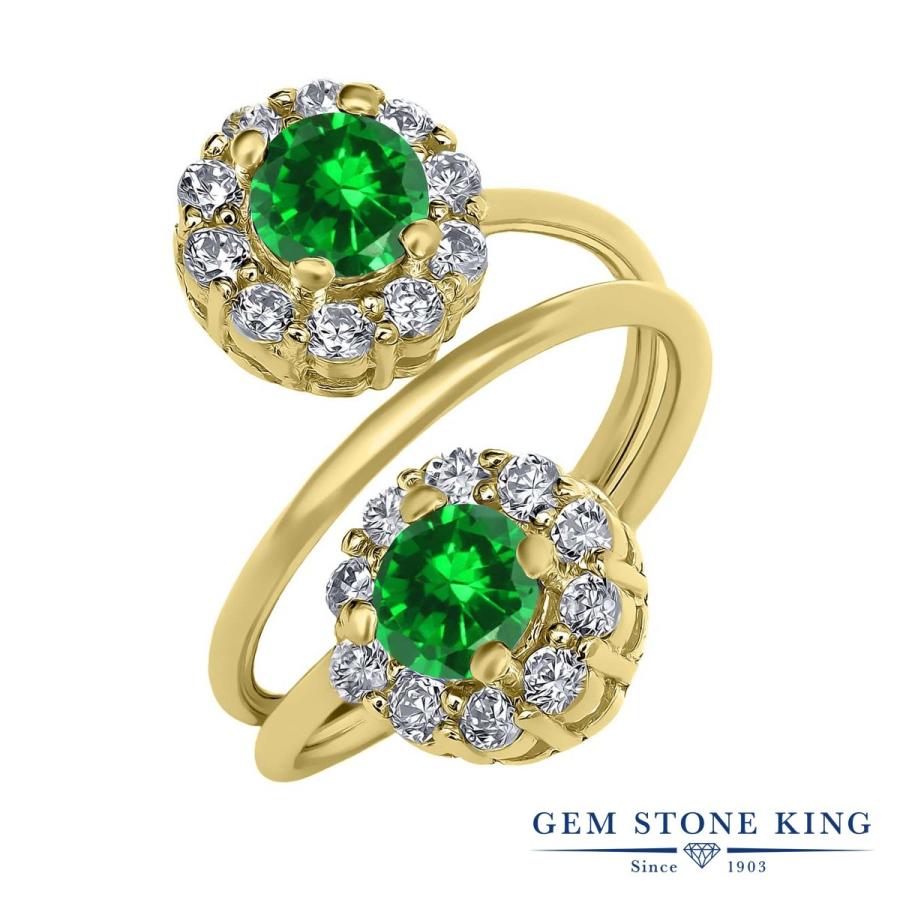 ナノ エメラルド リング レディース 指輪 イエローゴールド 加工 ブランド