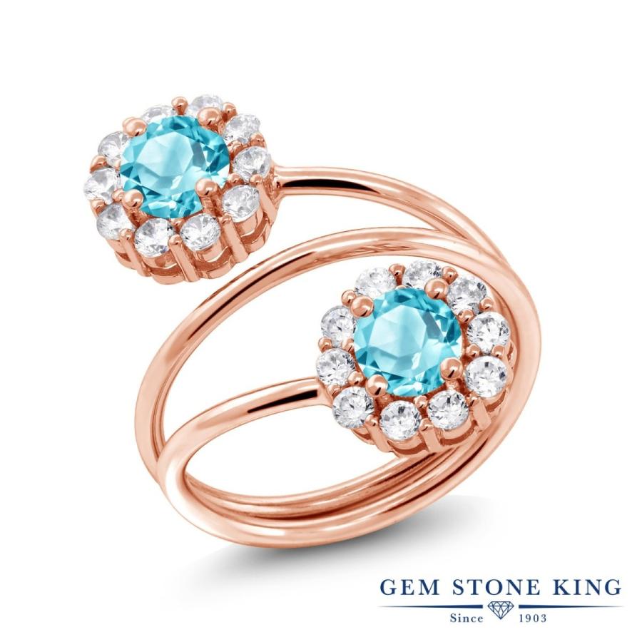 天然 スイスブルートパーズ リング レディース 指輪 ピンクゴールド 加工 天然石 11月 誕生石 お守り 誕生日プレゼント 女性 ブランド