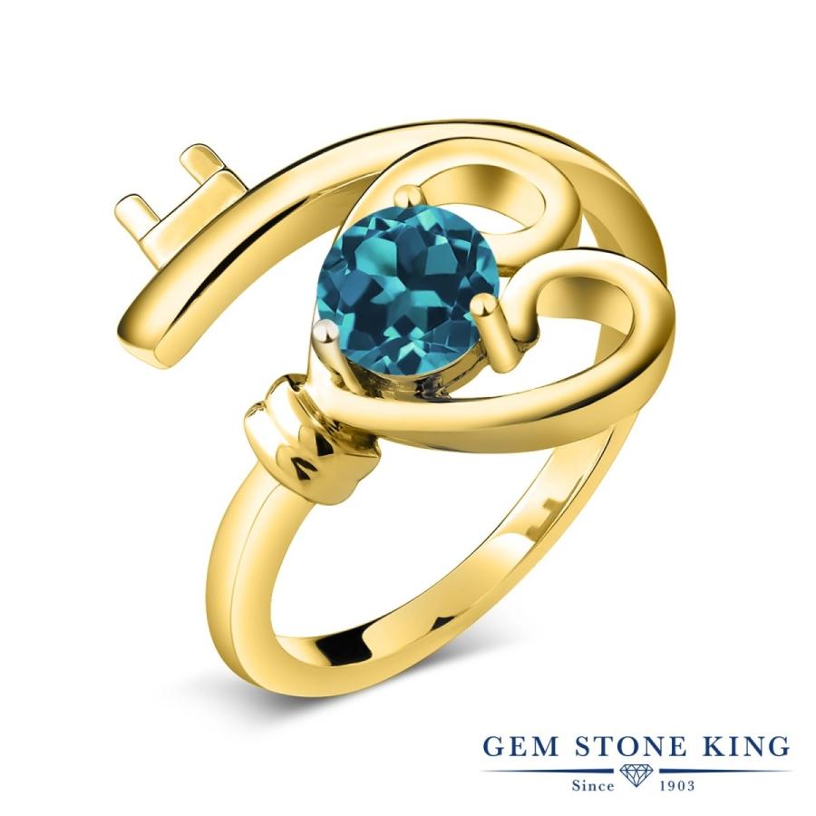 天然 ロンドンブルートパーズ リング レディース 指輪 イエローゴールド 加工 天然石 11月 誕生石 お守り 誕生日プレゼント 女性 ブランド