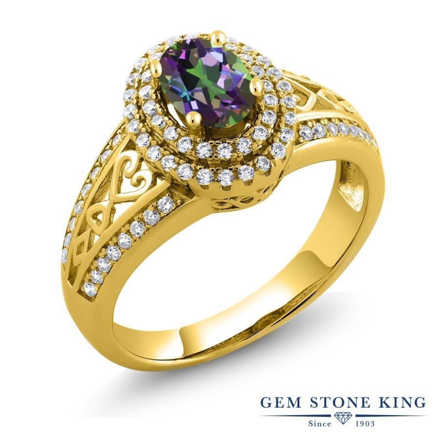 天然 ミスティック トパーズ リング レディース 指輪 イエローゴールド 加工 天然石 お守り ブランド