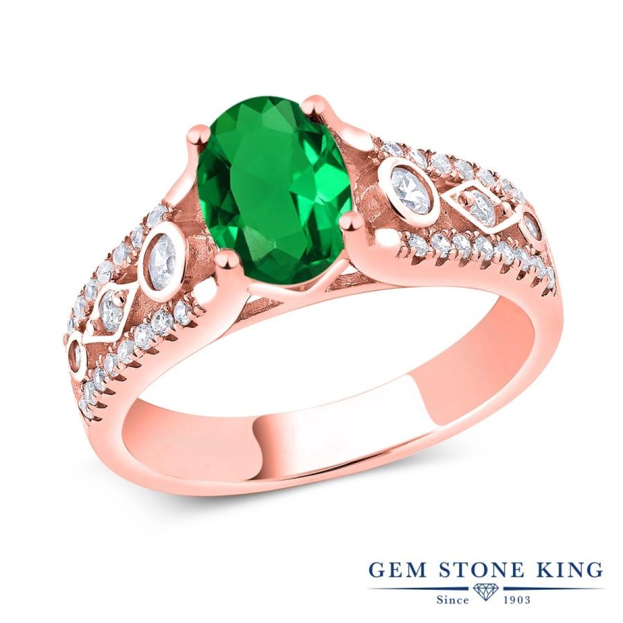 ナノ エメラルド リング レディース 指輪 ピンクゴールド 加工 ブランド