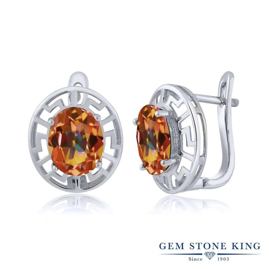 天然 ミスティック トパーズ ピアス レディース 天然石 お守り アレルギー対応 ブランド フープ