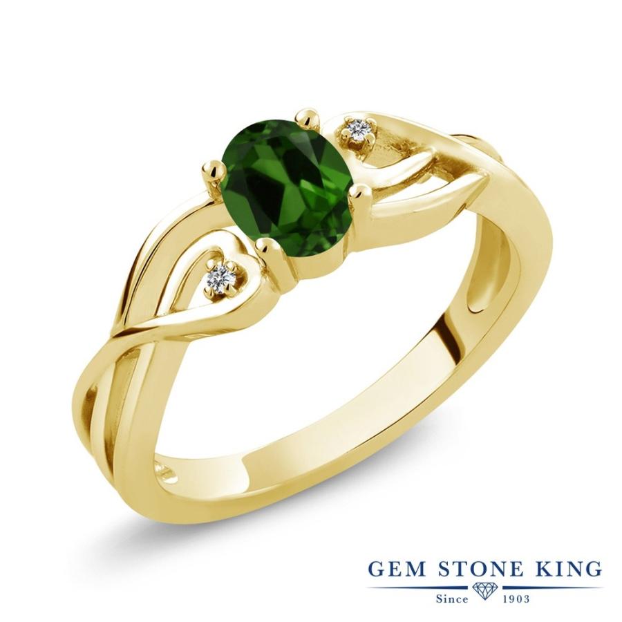 天然 クロムダイオプサイド リング レディース 指輪 イエローゴールド 加工 天然石 お守り ブランド