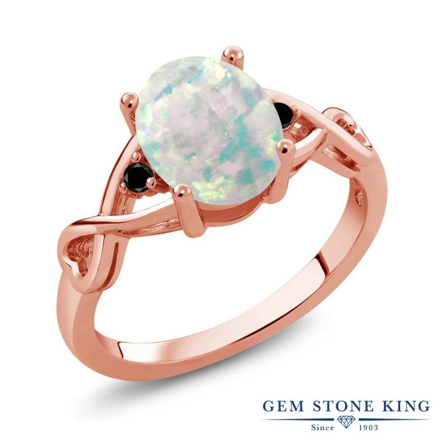 シミュレイテッド ホワイトオパール リング レディース 指輪 ピンクゴールド 加工 10月 誕生石 お守り 誕生日プレゼント 女性 ブランド