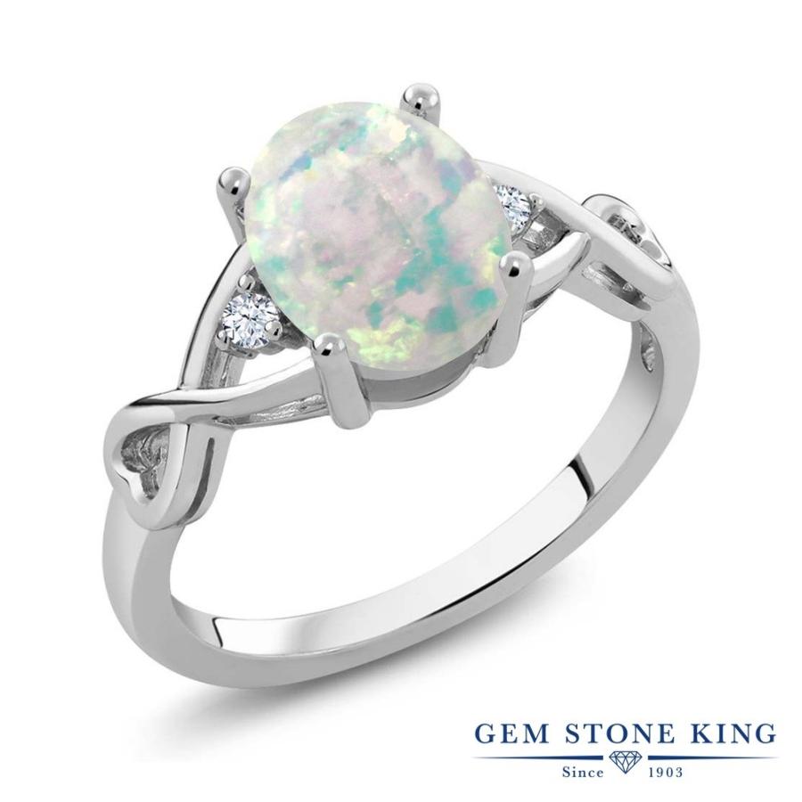 シミュレイテッド ホワイトオパール リング レディース 指輪 10月 誕生石 お守り 誕生日プレゼント 女性 ブランド