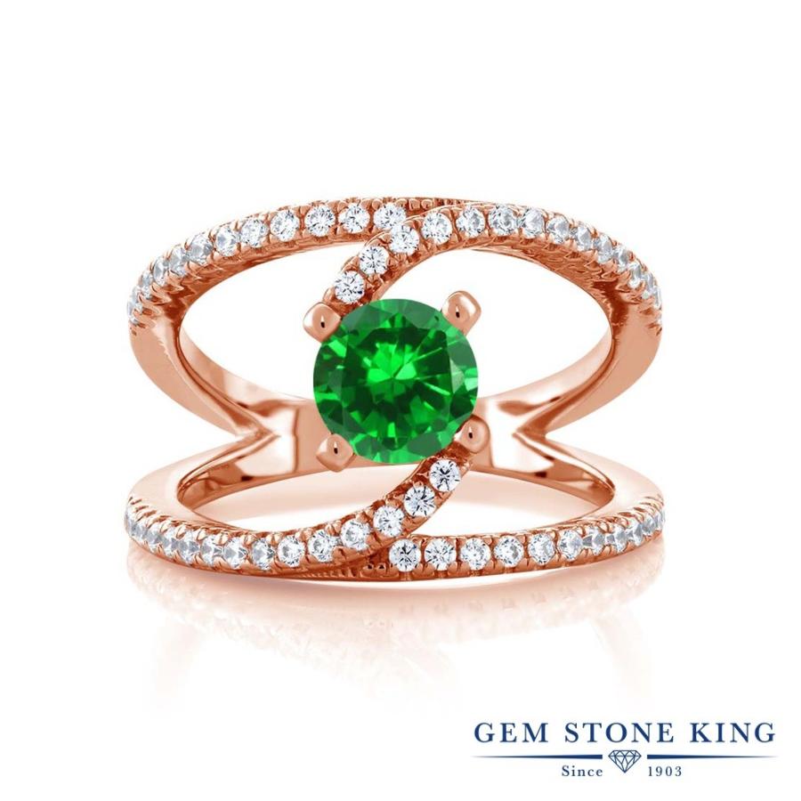 ナノ エメラルド リング レディース 指輪 ピンクゴールド 加工 ブランド