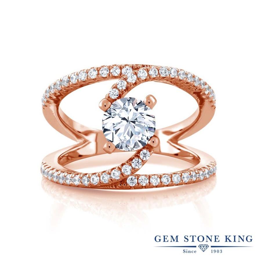 ホワイト ジルコニア リング レディース 指輪 ピンクゴールド 加工 CZ プレゼント 女性 ブランド