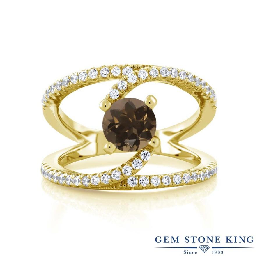 天然 スモーキークォーツ リング レディース 指輪 イエローゴールド 加工 天然石 お守り ブランド