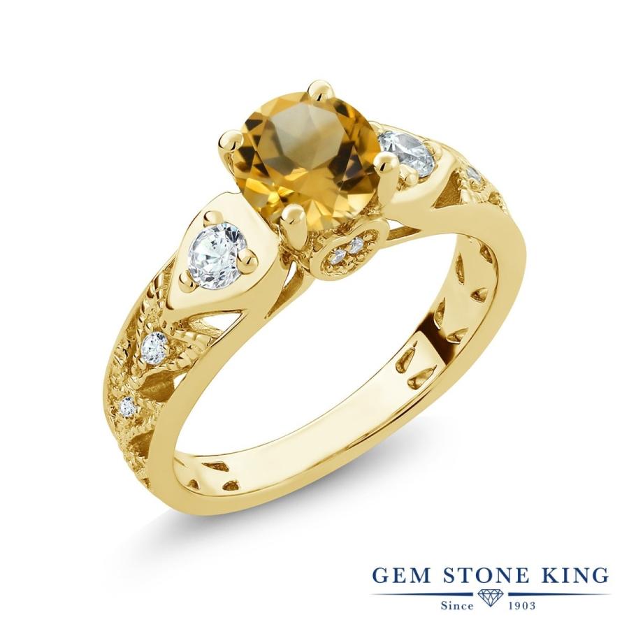 天然 シトリン リング レディース 指輪 イエローゴールド 加工 天然石 11月 誕生石 お守り 誕生日プレゼント 女性 ブランド