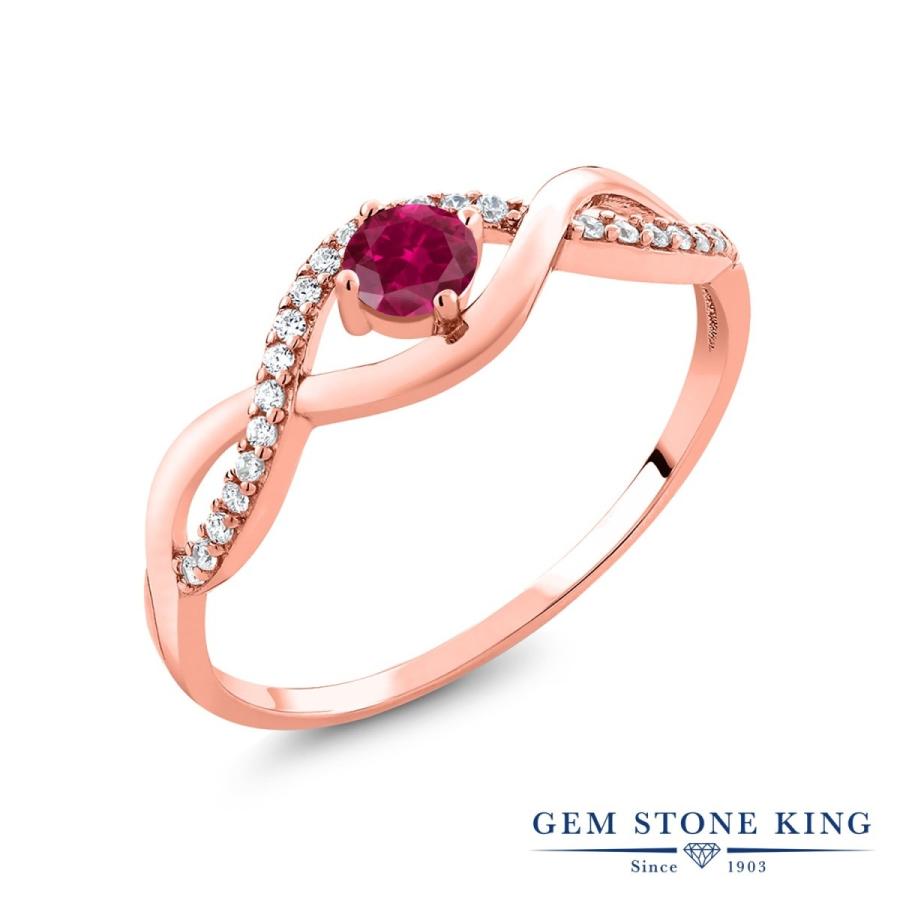シンセティック ルビー リング レディース 指輪 ピンクゴールド 加工 7月 誕生石 お守り 誕生日プレゼント 女性 ブランド