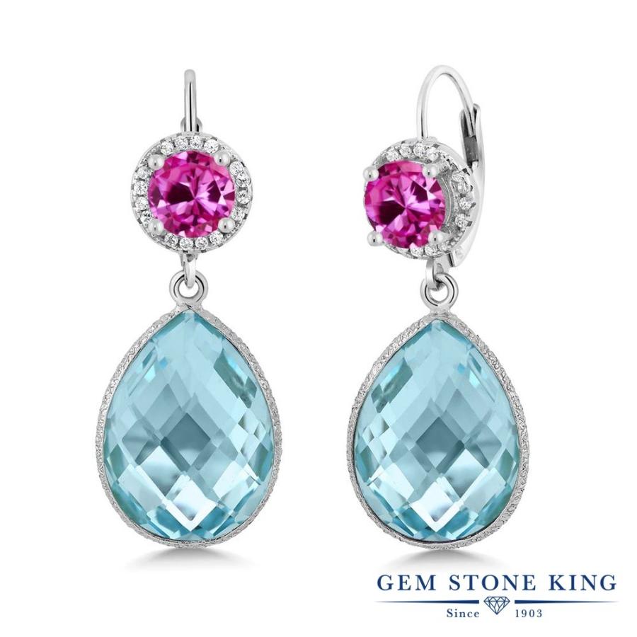 シンセティック ピンクサファイア ピアス レディース 9月 誕生石 お守り 誕生日プレゼント 女性 アレルギー対応 ブランド