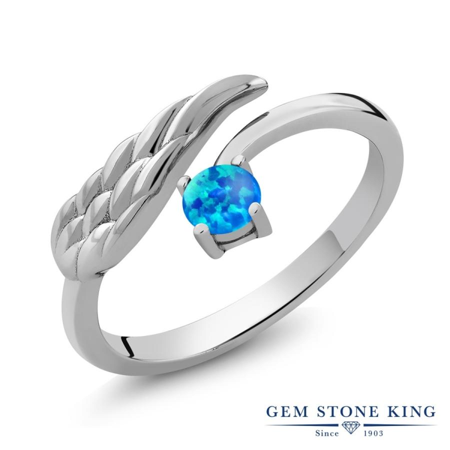 シミュレイテッド ブルーオパール リング レディース 指輪 10月 誕生石 お守り 誕生日プレゼント 女性 ブランド