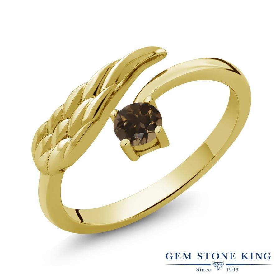 天然 スモーキークォーツ リング レディース 指輪 イエローゴールド 加工 天然石 お守り ブランド