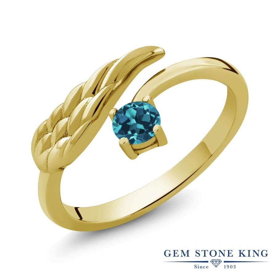 天然 ロンドンブルートパーズ リング レディース 指輪 イエローゴールド 加工 天然石 11月 誕生石 お守り 誕生日プレゼント 女性 ブランド