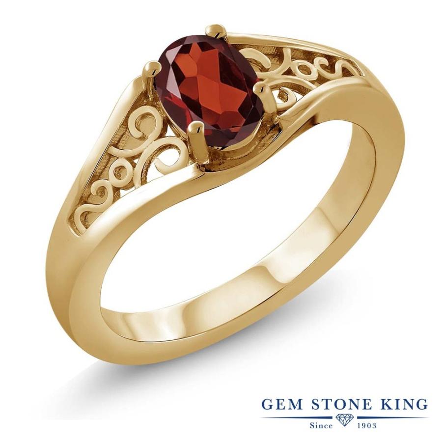 天然 ガーネット リング レディース 指輪 イエローゴールド 加工 天然石 1月 誕生石 お守り 誕生日プレゼント 女性 ブランド 英国製（イギリス製） K9 イエローゴールド 天然 ガーネット