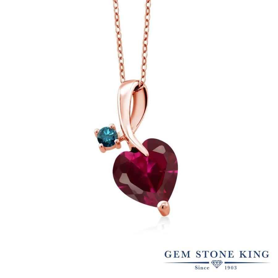 シンセティック ルビー ネックレス レディース ピンクゴールド 加工 7月 誕生石 お守り 誕生日プレゼント 女性 ブランド