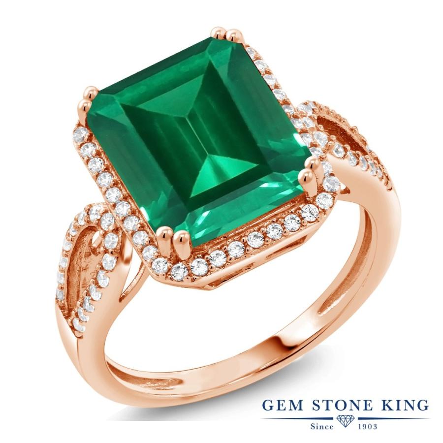 ナノ エメラルド リング レディース 指輪 ピンクゴールド 加工 ブランド