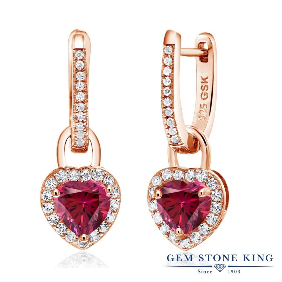 レッド ジルコニア ピアス レディース ピンクゴールド 加工 CZ プレゼント 女性 アレルギー対応 ブランド