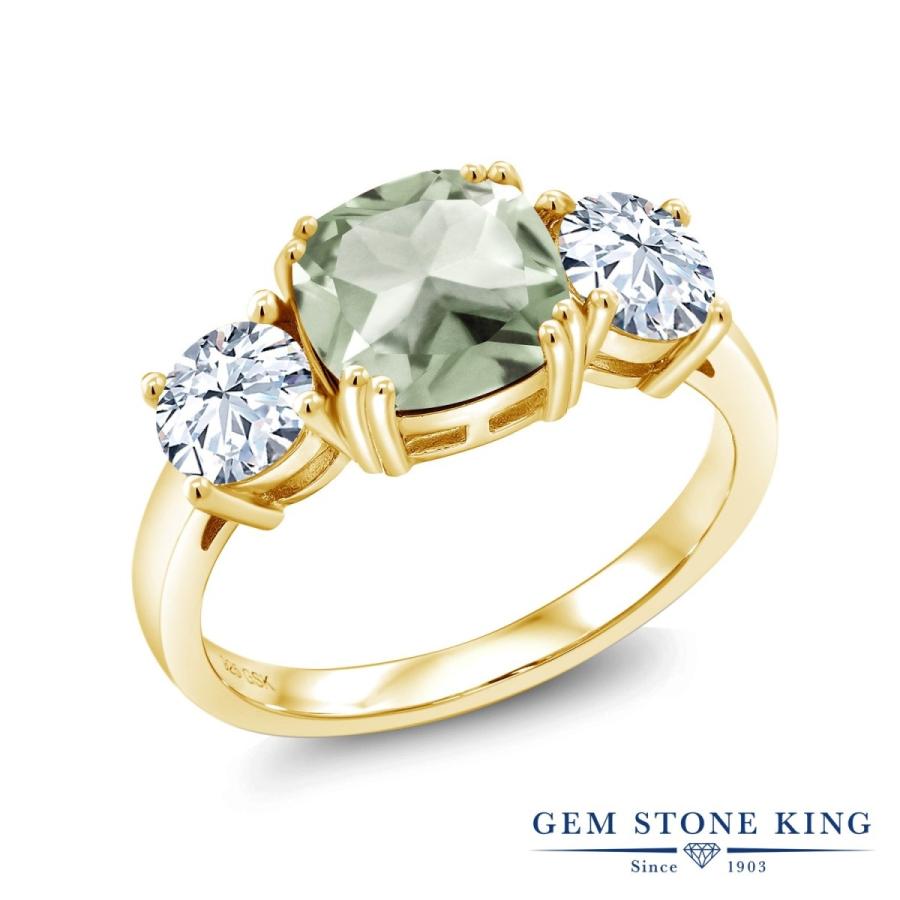 天然 プラジオライト リング レディース 指輪 グリーンアメジスト イエローゴールド 加工 天然石 2月 誕生石 お守り 誕生日プレゼント 女性 ブランド