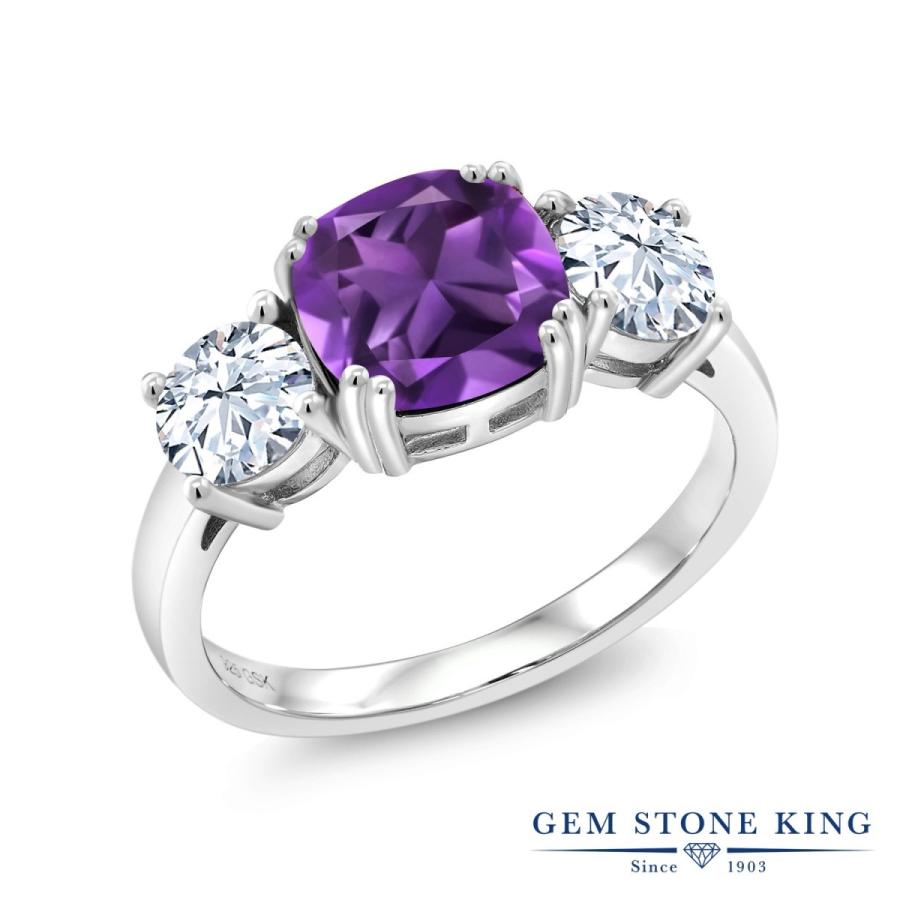 天然 アメジスト リング レディース 指輪 プラチナ 加工 天然石 2月 誕生石 お守り 誕生日プレゼント 女性 ブランド