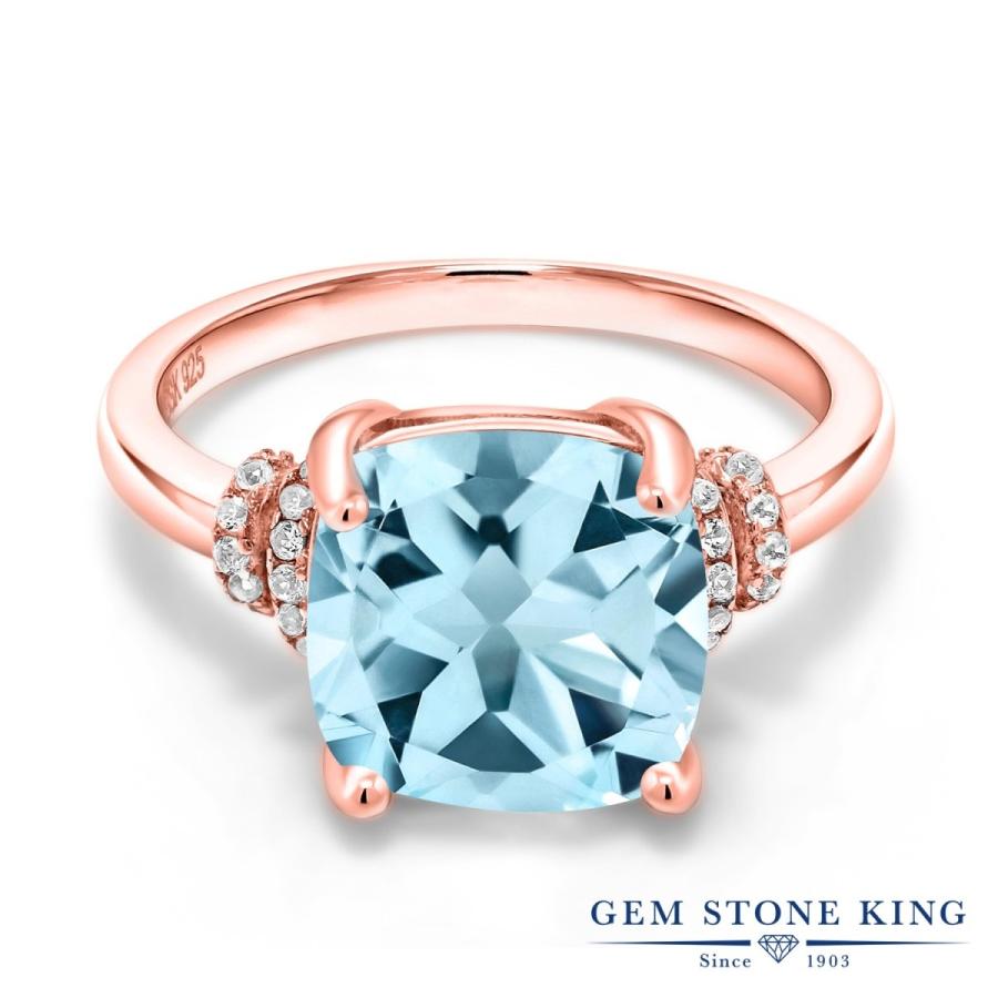 天然 スカイブルートパーズ リング レディース 指輪 ピンクゴールド 加工 天然石 11月 誕生石 お守り 誕生日プレゼント 女性 ブランド