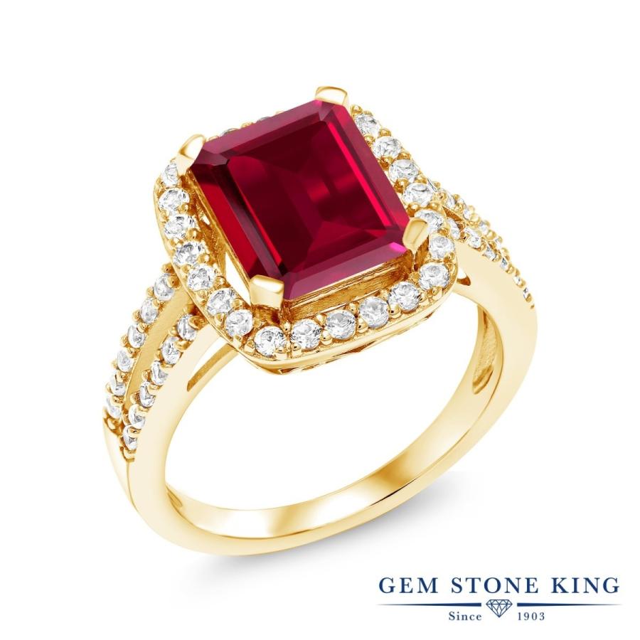 シンセティック ルビー リング レディース 指輪 イエローゴールド 加工 7月 誕生石 お守り 誕生日プレゼント 女性 ブランド