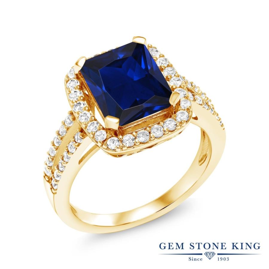 シンセティック サファイア リング レディース 指輪 イエローゴールド 加工 9月 誕生石 お守り 誕生日プレゼント 女性 ブランド