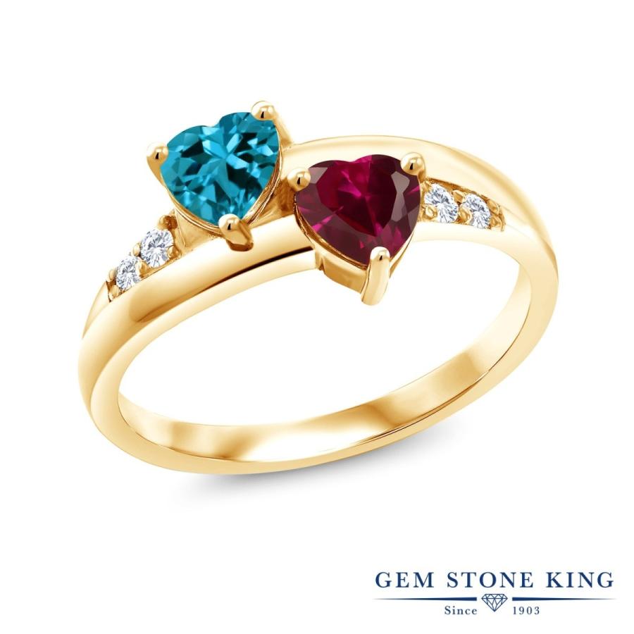 天然 ロンドンブルートパーズ リング レディース 指輪 イエローゴールド 加工 天然石 11月 誕生石 お守り 誕生日プレゼント 女性 ブランド