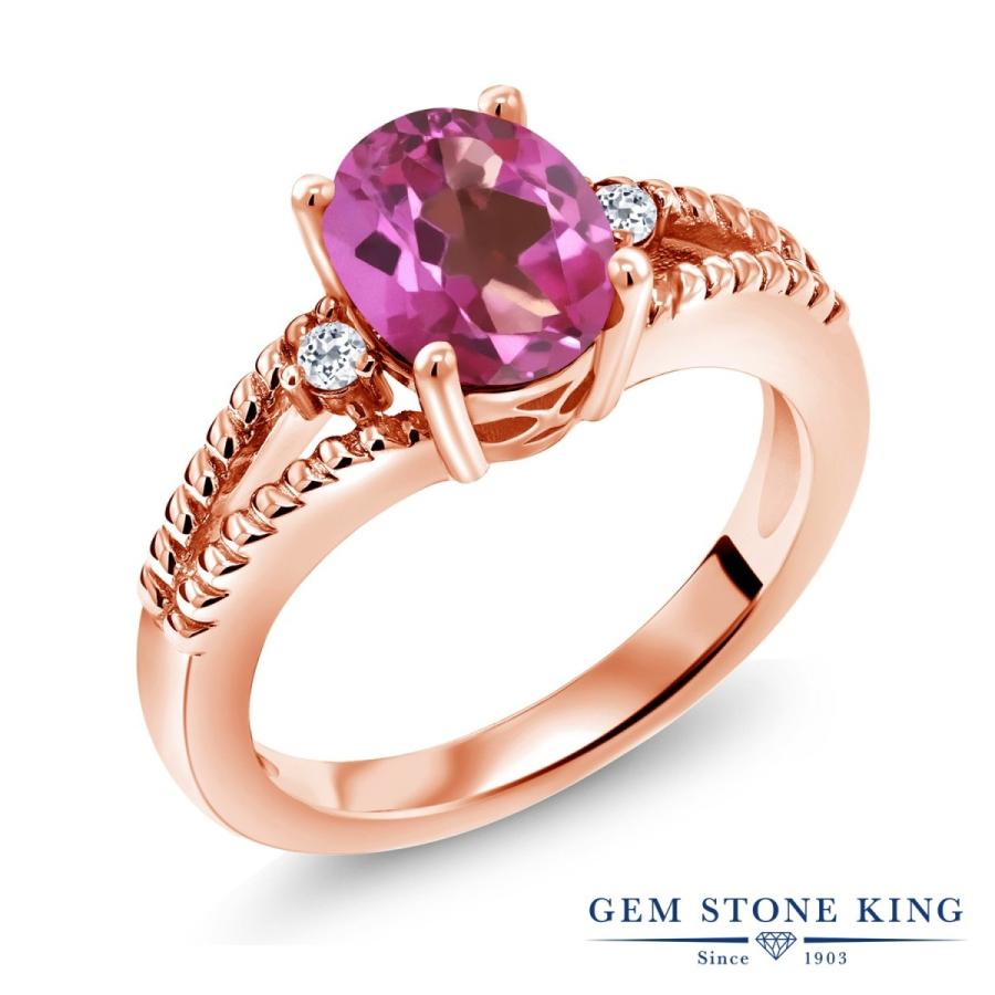 天然 ミスティック トパーズ リング レディース 指輪 ピンクゴールド 加工 天然石 お守り ブランド