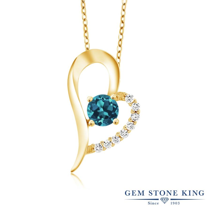 天然 ロンドンブルートパーズ ネックレス レディース イエローゴールド 加工 天然石 11月 誕生石 お守り 誕生日プレゼント 女性 ブランド