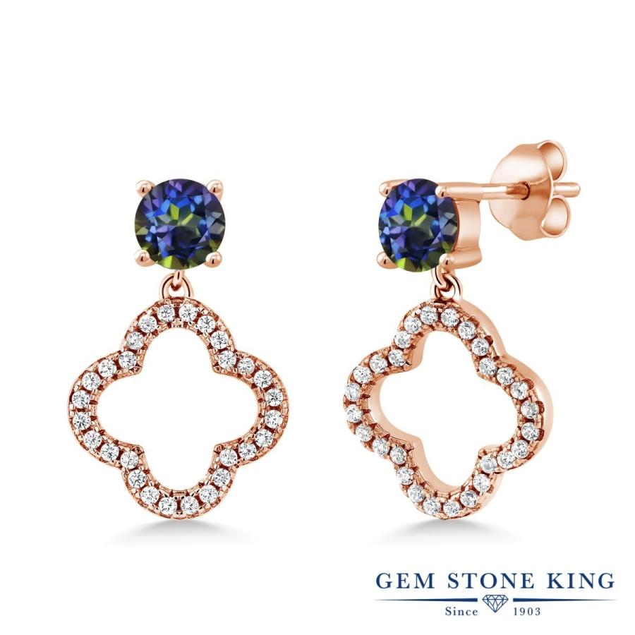 天然 ミスティック トパーズ ピアス レディース ピンクゴールド 加工 天然石 お守り アレルギー対応 ブランド