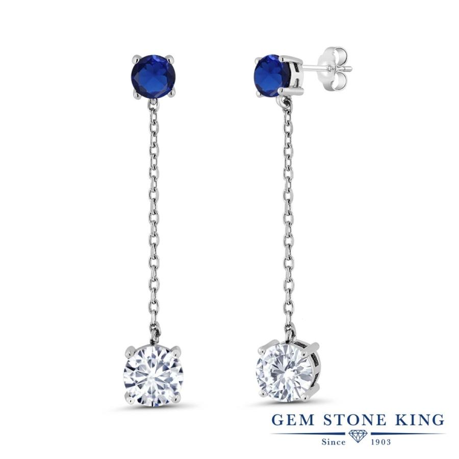 Forever Classic モアサナイト ピアス レディース シミュレイテッド サファイア 大粒 ぶら下がり 揺れる 金属アレルギー対応 Artklan Com