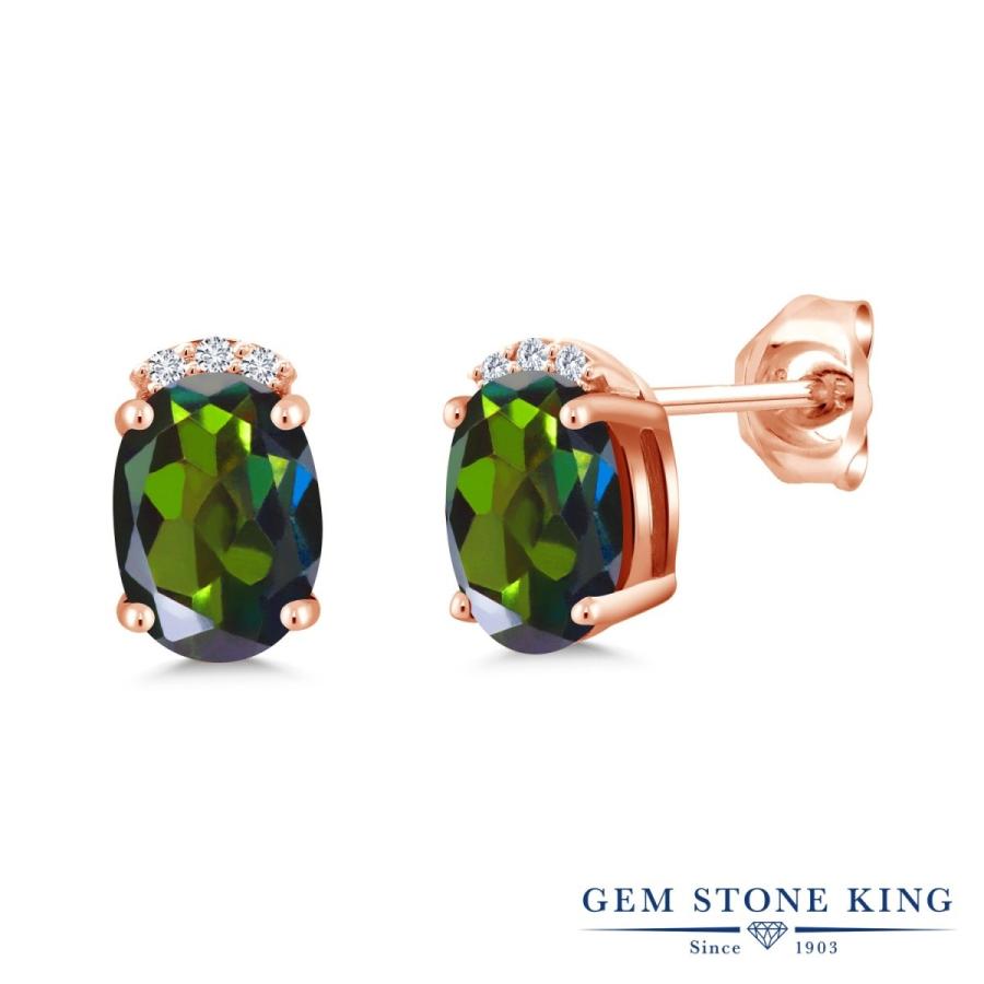 天然 ミスティック トパーズ ピアス レディース ピンクゴールド 加工 天然石 お守り アレルギー対応 ブランド