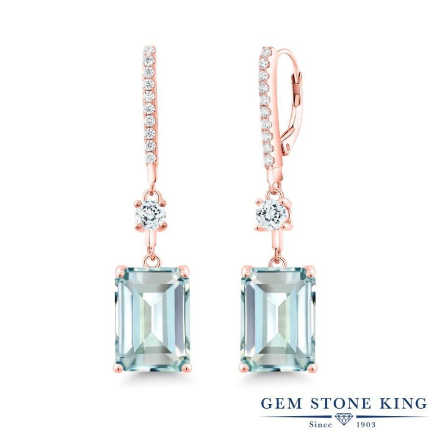 シミュレイテッド アクアマリン ピアス レディース ピンクゴールド 加工 アレルギー対応 ブランド