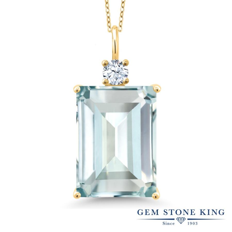 シミュレイテッド アクアマリン ネックレス レディース イエローゴールド 加工 ブランド